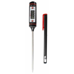 Digitalt termometer / indstikstermometer, sort/rd - WAS