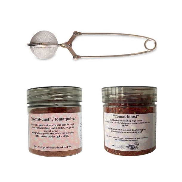 Tomatpulver, tomat-boost, mini sigte - pakke