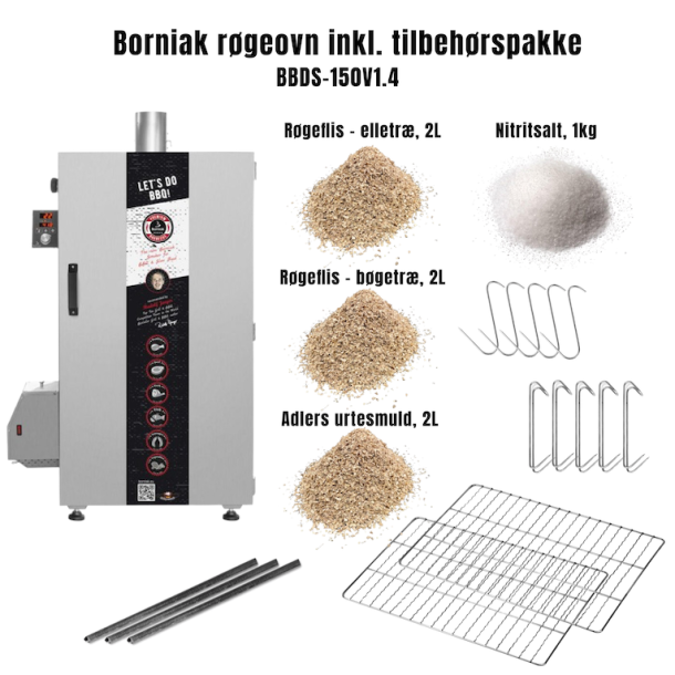 BORNIAK rgeovn BBDS-150V1.4 - rustfri INKL. tilbehrspakke