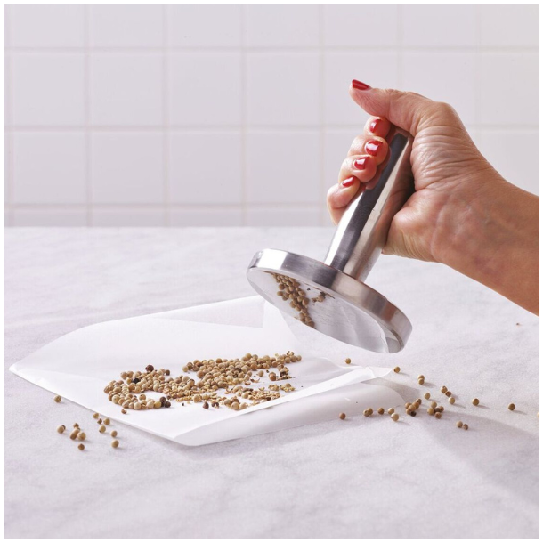 Professionel k�dhammer med glat bund - rustfri st�l - 1,5 kg.