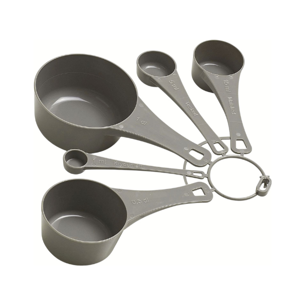 M�leskeer - gr� plast - 5 stk.