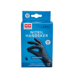 Nitrilhandsker - sort - 20 stk.