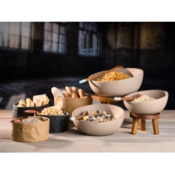 Brdkurv med papirpose-look - sort