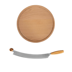 Pizzast - vuggekniv + serveringsbrt