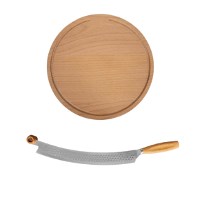 Pizzast - vuggekniv + serveringsbrt