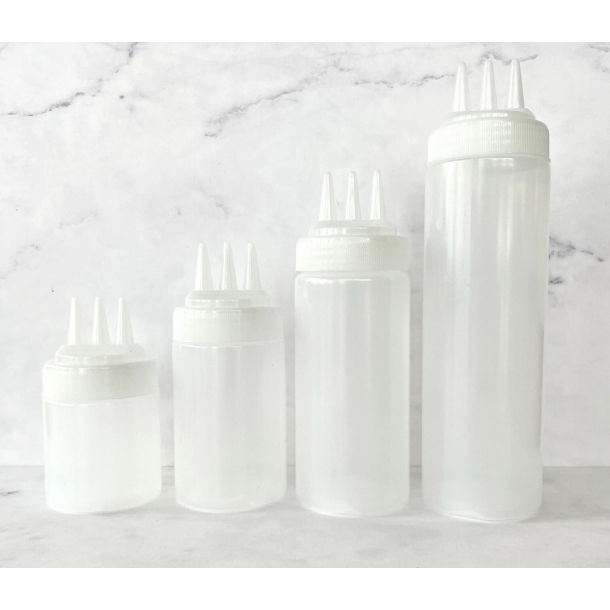 Squeeze flaske - trippel tud - 3 huller