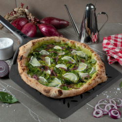 Pizzaspade, perforeret - Cerutti Inox "Tulip 60 Years Black"