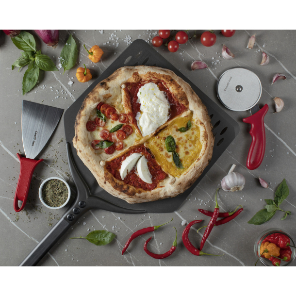 Pizzaspade, perforeret - Cerutti Inox "Tulip Black"